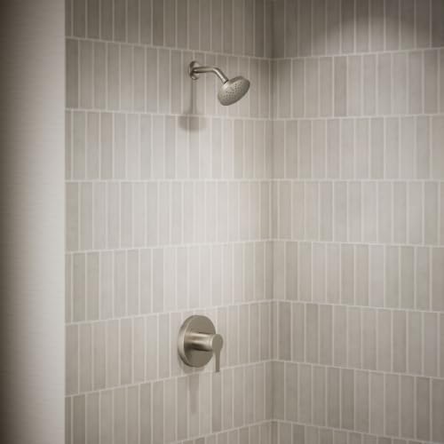 Juego de grifería para ducha Elate Rite-Temp de Kohler, con cabezal monofunción de 1,75 GPM, acabado niquel cepillado vibrante, solución flexible para ducha, acabado resistente a la corrosión miniatura 2