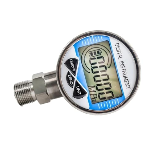 Digital Hydraulic Pressure Gauge for Water Air 304 Stainless Steel 60mm Radial Liquid Manometer 60Mpa 1000Psi Kpa (Color : 60mm dial M20-1.5, Size : 0-40MPa)