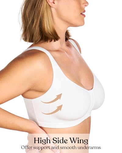 Image of HSIA Posture Bras for Women - Front Closure Bra for Women No Underwire Back Support Plus Size Full Coverage Bra