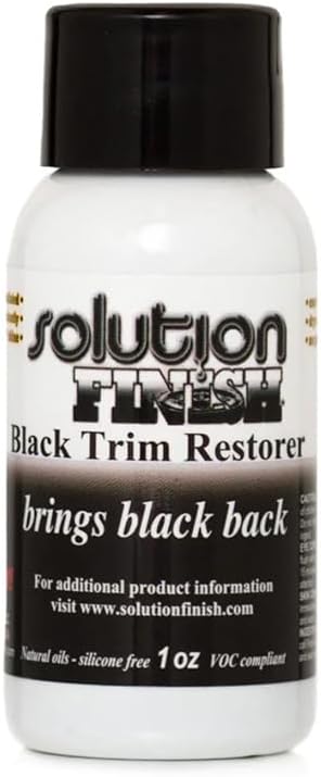 Solution Finish - Black Plastic & Vinyl Restorer - Use for Car and Truck Detailing - 1 oz.