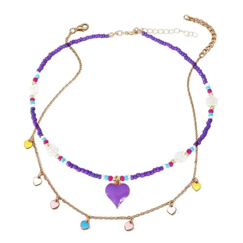 Collier ras du cou cœur en lot de 2, le cadeau d'amitié parfait pour femme