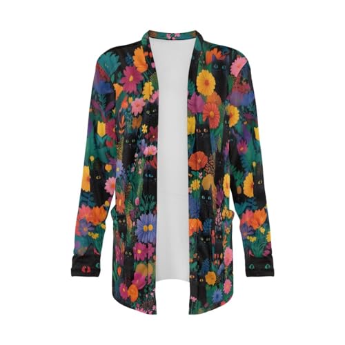 Image of Women's Open Front Cardigan Long Sleeve Loose Sweater Lightweight Soft Cardigan Jackets