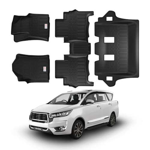 Image of Car Floor Mat for Innova Crysta (2016-2024)(Automatic) Custom Fit, Heavy Duty & Anti-Slip 3D TPE Floor Mat | Easy to Clean, All Weather Resistant, Waterproof & Dustproof Car Foot Mat for Crysta
