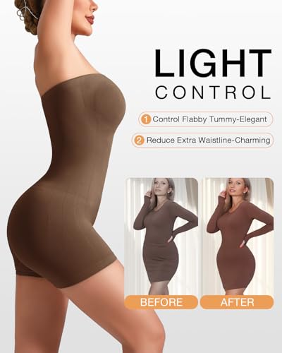 Image of Strapless Shapewear for Women Seamless Shapewear Tummy Control Strapless Bodysuit