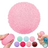 Stress Balls Squishies Toys for Adults, Glitter Stress Relief Malt Sugar Ball, Slow-Rise Squishies Sugar Soft Ball, Squeeze Toys for Birthday Gift, Party Favors Goodie Bags Stuffer (Pink)
