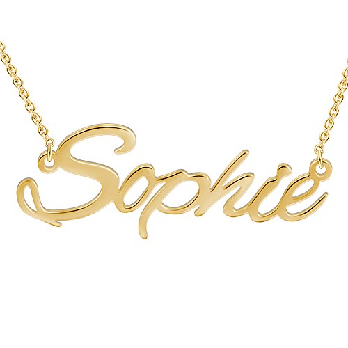SOUFEEL Collier Prénom Personnalisé avec Pendentif Chaîne 14K Or Rose Argent 925 Cadeau Maman Anniversaire pour Femme Fille Marriage