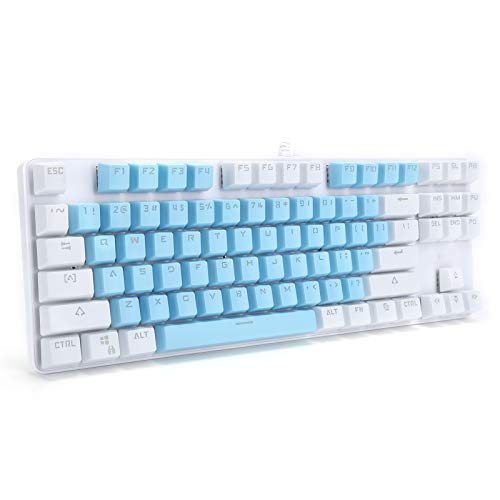 Clavier PC 87 keys mécanique à axe vert bleu et blanc