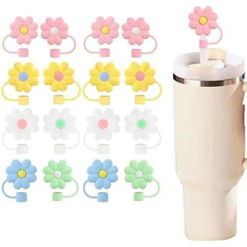 La Mejor Selección de Tazas y pajitas más recomendados. 48 Conquerall 16PCS Tapa de pajita de silicona de grado alimentario con forma de flor diseñada para usar con pajitas de 10mm Stanley 30oz y 40oz Accesorios para tazas de pajita
