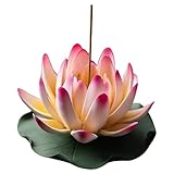 HannaFires Pink Ceramic Lotus Incense Burner, Home Fragrance Holder, Indoor Decor, Handcrafted Realistic Lotus Design, Yoga Studio, Valentine's Day, Housewarming Gift