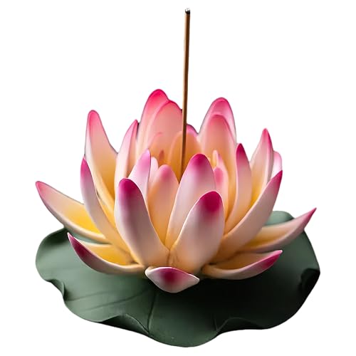 HannaFires Pink Ceramic Lotus Incense Burner - Flower Incense Holder