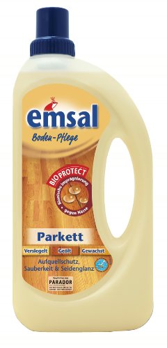 Emsal Parkett Boden-Pflege, Bodenreiniger mit Aufquellschutz für alle wasserempflindlichen Fugen und Kanten, reinigt und pflegt mit natürlichem Glanz, 2er Pack (2 x 1000ml)