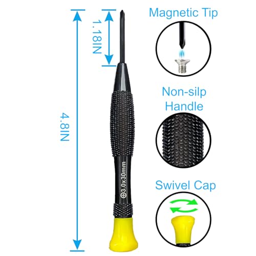 image for 8PCS Precision Screwdriver Set With Case, Lengnoyp Magnetic Flathead P