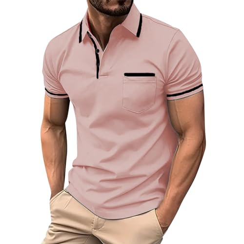 Tshirt Weiss Herren Forsberg T Shirt Vintage T-Shirt Baumwolle Wolkenbruch Schwarzes mit Sehr Kurzen Ärmeln V-Ausschnitt Rosa M
