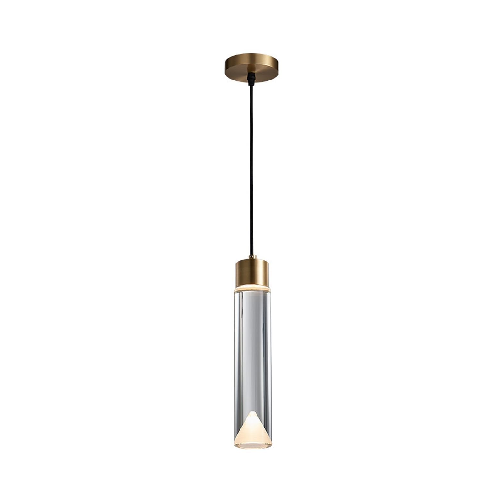 PLQWUJD Exquisite Chandelier Copper Ceiling Light Fixture Crystal Ceiling Lamp Chandelier Column Semi Flush Mount Pendant Lighting LED Close to Ceiling 3000k
