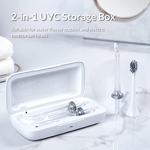 universal uv sanitizer portable sterilizer for electric toothbrush heads amp water flosser tips fits 2 picks of any size travel toothbrush sanitizer case