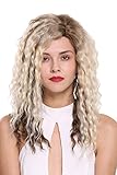 marca: WIG ME UP WIG ME UP- 803AD-12/613YS12 peluca de mujer raya ladeada afro rizos crespos pelo rizado ombré colores castaño y rubio platino mix