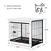 SPRICHIC Pet Cage with Crate Cover - Dog Crate Furniture, Wooden Wire Dog House, Decorative Indoor Kennel, End Table, Night Stand, Warm White, Small