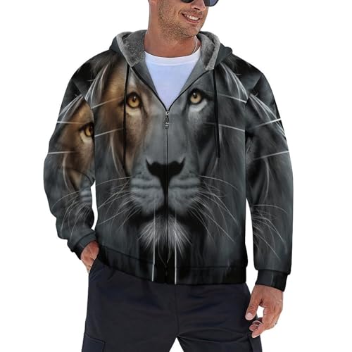 Veste polaire coupe-vent homme chaude et épaisse avec capuche zippée