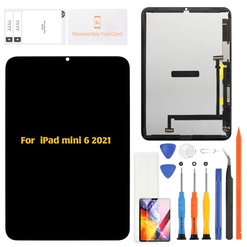 A-MIND Screen Replacement for iPad mini 6 2021 8.3 Inch Fog LCD Display Touch Screen Digitizer Assembly Black Compatible with A2567 A2568 A2569