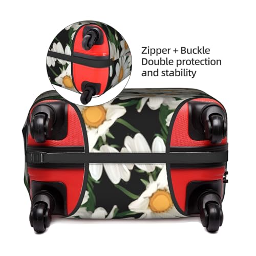 Daisy Flower Pattern Print Decorative Travel Luggage Cover Concealed Zipper Suitcases Anti Scratch Dustproof4