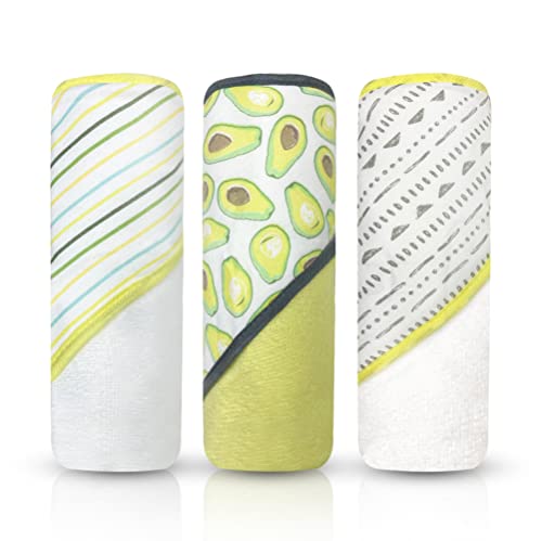 MODERN BABY 3 Pack Hooded Baby Bath Towel Set for Newborns Infants & Toddlers, Boys & Girls Baby Hooded Towels