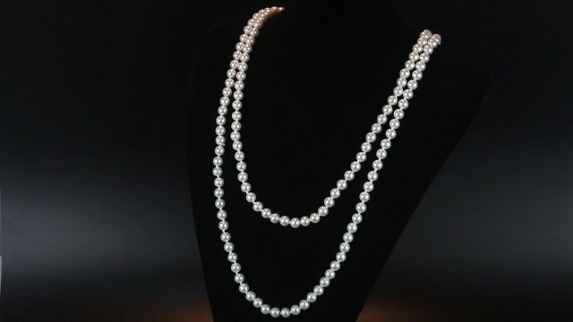 iFutniew Collana lunga con perle artificiali, accessorio per costume anni '20, colore: bianco, Plastica