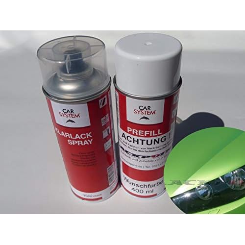 Lackpoint Spraydose Set 400ml Basislack für VW Audi LR6T Vipergrün Metallic + Klarlack Autolack