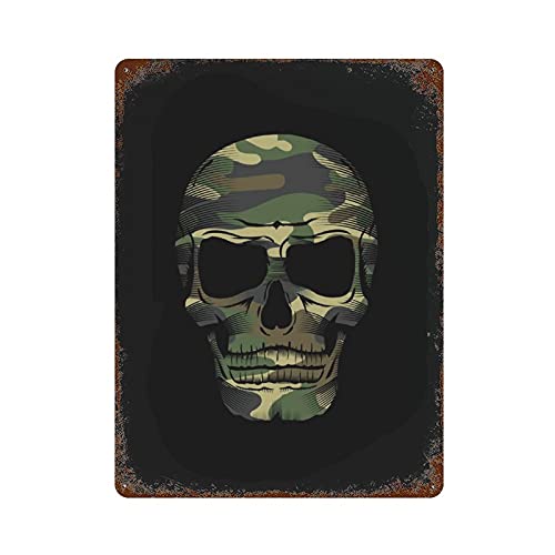 Cartel de metal vintage de calavera decorativo para pared de hogar