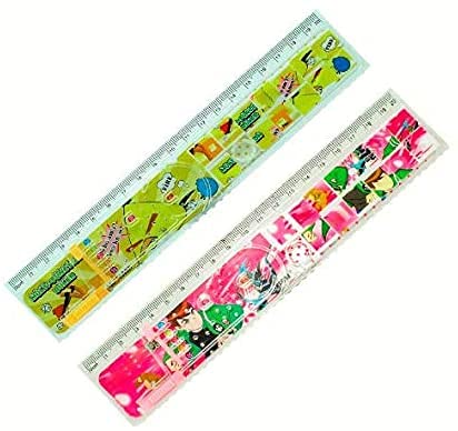 L B Sales Multi-Function 20cm Long Ruler Scale with Ball Game & Puzzle - for Return Gifts, School Kids Ruler (Set of 12, Assorted)