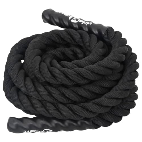 Corde de combat de fitness avec poignées antidérapantes pour musculation à la maison