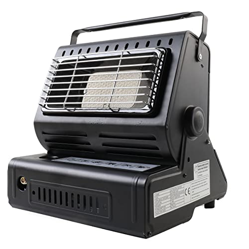 NICCOO Tragbare Gasheizung, 1,3 KW Camping Heizung, 2in1 Butan Gas Heizstrahler Mobil Gas Heizungen, Keramik Gasheizer ohne flamme, kochen erwärmen, Mini Heizgerät Für Camping Wohnwagen Bootfahren Cover