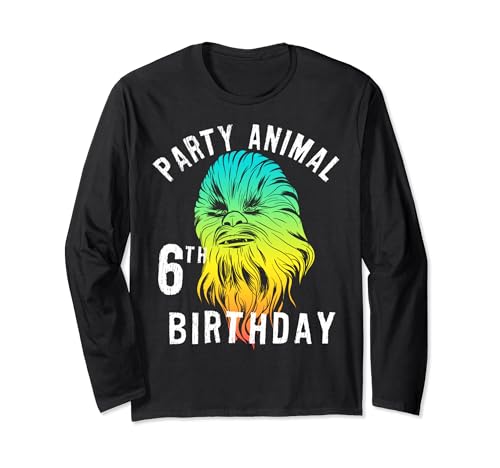T-shirt Star Wars Chewie portrait coloré manches longues anniversaire 6 ans