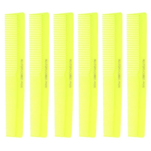 Allegro Combs 420 Cutting Combs Hair Stylist Barbers Combs Beard Comb Mustache Mens Women Toddler Boys Braiding Hair Parting Usa 6 Piece (Neonyellow) #TOP21