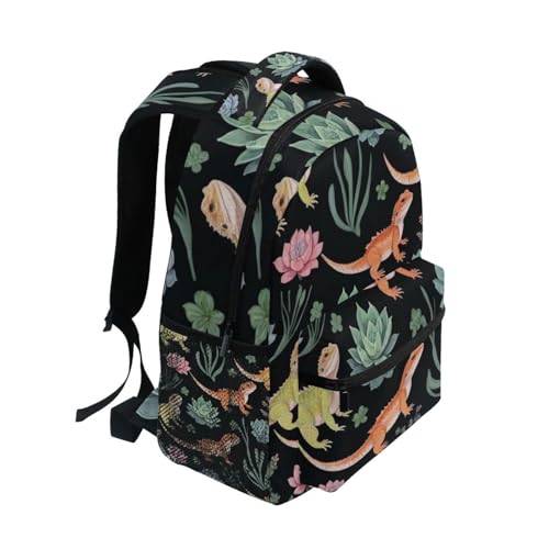 Watercolor Bearded Dragons Boys Girls Kids School Backpacks Bookbag, School Bag Travel Backpack Daypack2