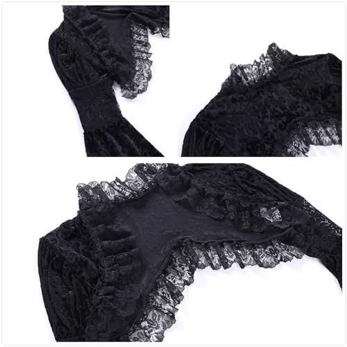 Image of Gothic Bolero Shrug Tops Women Goth Bell Long Sleeve Crop Top