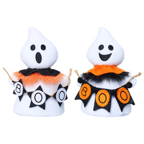 Duroecsain - Figuras de fantasmas de Halloween, decoración de oficina fantasma para Halloween, adornos coleccionables estacionales de poliéster para estante de chimenea, soporte de ventana, estante de