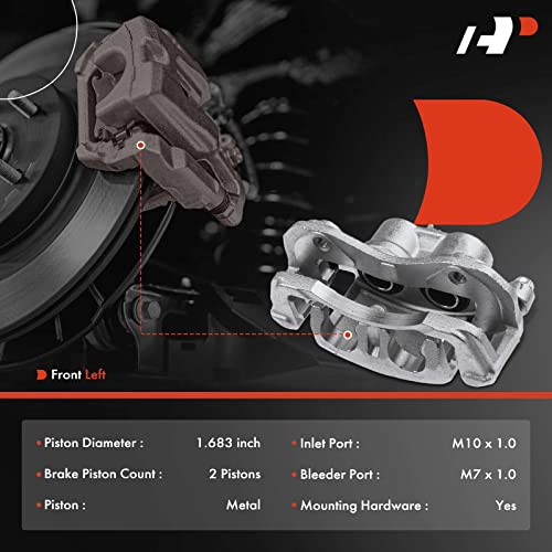 A-Premium Disc Brake Caliper Assembly with Bracket Compatible with Select Eagle and Mitsubishi Models - Talon 1995-1998, Eclipse 1995-1999, L4 2.0L Turbocharged, AWD - Front Left Driver Side by A-premium - Image 2