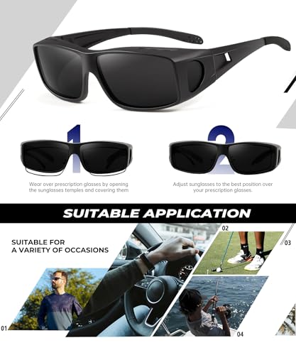 Image of Night Vision Glasses, Fit Over Glasses Mens Womens, Wrap Around Anti Glare HD Night Vision Lens for Night Driving