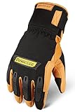 Ironclad Ranchworx Cold Condition Winter Work Gloves RWCC, Full Water-Repellent Construction, Touchscreen, (1 Pair), RWCC-03-M, Size Medium, Tan and Black