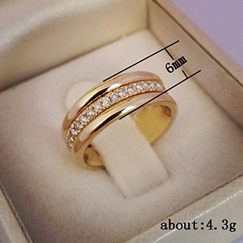 Wedding Bands for Women Eternity Ring 18K Gold Plated Titanium Steel Women Stacking Ring Cubic Zirconia Ring Stackable Rings Couples Valentine's Day Domed Polished Finish Wedding Band 74