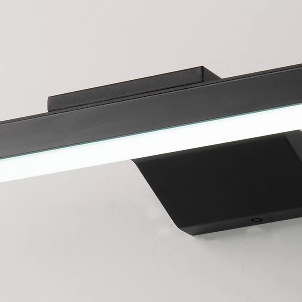 Lampe de miroir LED avec détecteur de mouvement noir 55 cm Lampe miroir d'intérieur moderne avec interrupteur salle bain 16W 4000K blanc neutre,lampe miroir salle bain avec design aimant