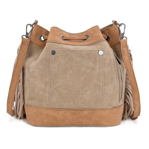 Montana West Aztec Bucket Bags for Women Western Fringe Crossbody Bag Ladies Vintage Drawstring Bucket Bag4