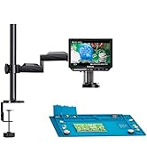 Elikliv EM4K Flex 4K Soldering Digital Microscope 2000x, Flexible Arm Stand, 10.1" HDMI Microscop...