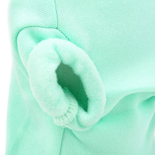 SMALLLEE_LUCKY_STORE Niedlicher Cartoon-Welpen-Fleece-Sweatshirt, Pullover für kleine, mittelgroße Hunde, Katzen, Jungen, Mädchen, Yorkie, Chihuahua, Kätzchen, warm, Herbst, Winterkleidung, Grün, S