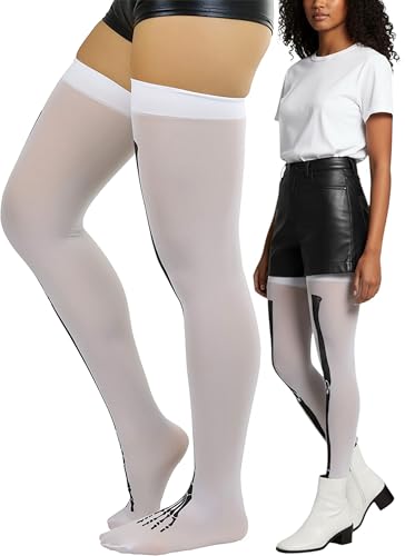 Image of ToBeInStyle Women's Scary Skeleton Leg Bones Halloween Hosiery Tights & Thigh High Stockings