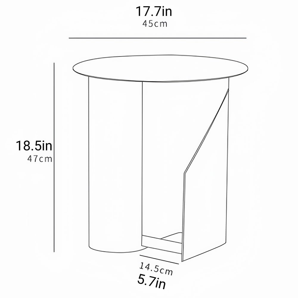 Metal Round Side Table, Creative Mini Coffee Table with Open Storage, Versatile Decorative Table for Bedroom, Living Room, Study, Office, and Guest Room(White)