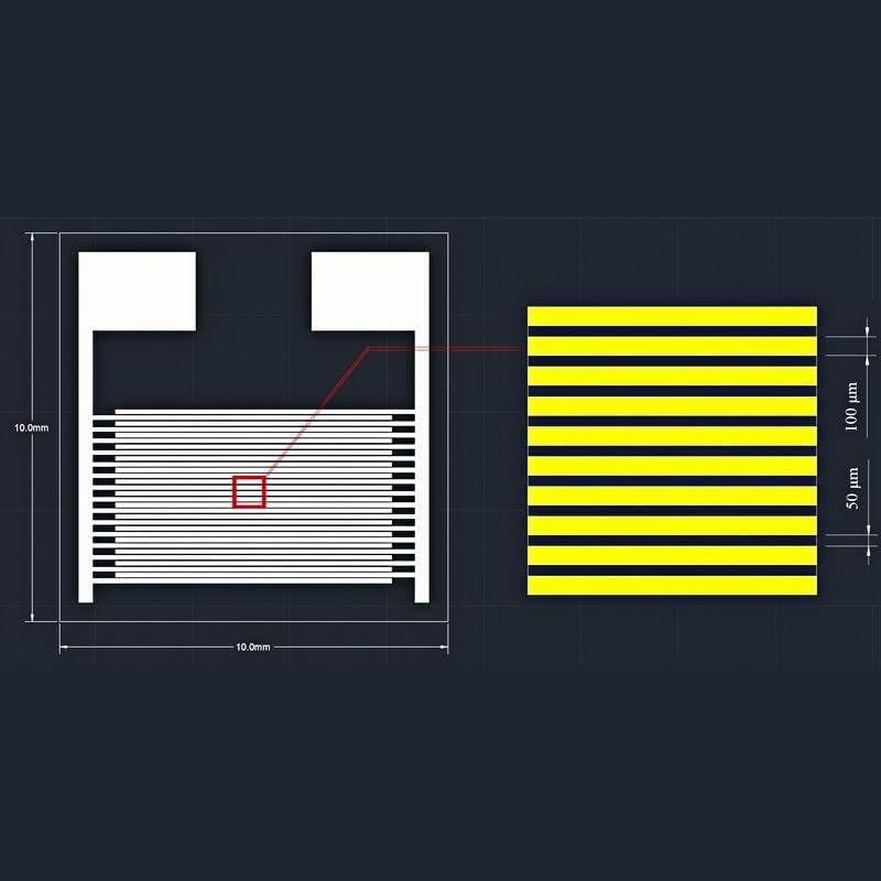 Flexible, ineinandergreifende PET-Goldelektroden IDE
