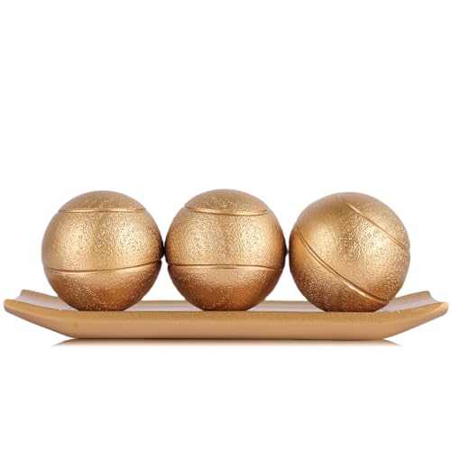 Boules décoratives dorées pour meuble TV afin de décorer le salon