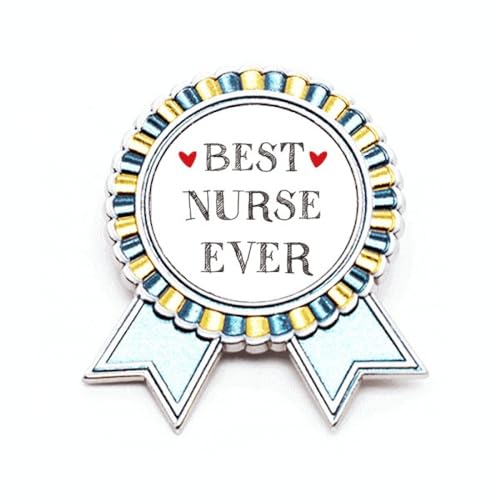 Broche Best Nurse Ever en métal taille M pour blouse médicale