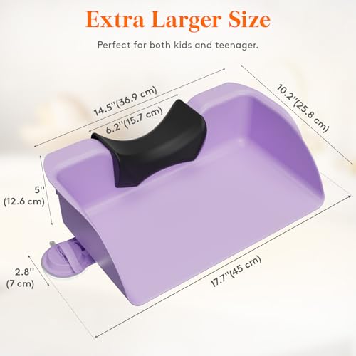 Lifewit Hair Washing Station for Kids, Neck Support Shampoo Bowl for Kitchen Sink or Bathtub at Home, Portable Hair Wash Basin for Toddlers, Children, Teens, Purple, 10 inch/ 26 cm Wide by Lifewit - Image 4